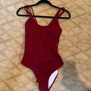Cupshe Maroon Tie-Waist One-Piece Swimsuit